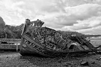 HDR urbex Cimetiere a bateaux Schiffsfriedhof in Quelmer in der Bretagne