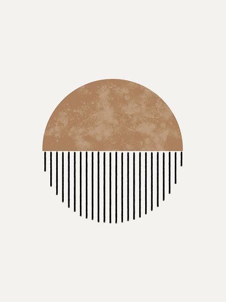 Minimalistisches geometrisches Kunstwerk in erdigen Farben von Imaginative