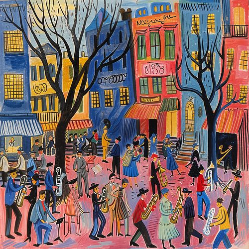 Dansende mensen jazz vibes van TheXclusive Art