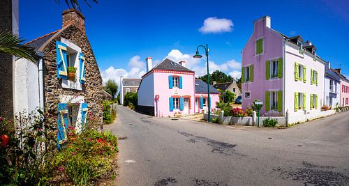 Kleurrijke huizen belle-île-en-mer