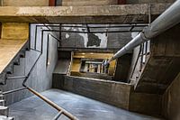 Urban photo stairwell old silo.