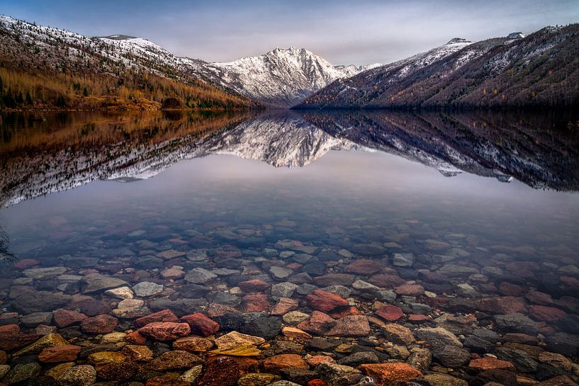 Coldwater Lake en Minnie Peak Picture, Pacific Northwest Muurkunst, Mountain Landscape Photography Prints, Washington State Muurdecoratie van Daniel Forster