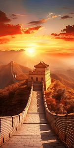 Coucher de soleil enchanteur sur la Grande Muraille de Chine