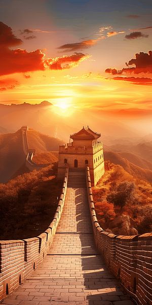 Enchanting Sunset at the Great Wall of China by Steinfox Art