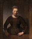 Junge Frau an der Tür, Samuel van Hoogstraten von Rembrandt van Rijn Miniaturansicht
