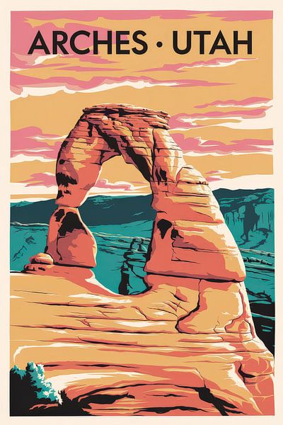 Arches, Utah Vintage Travel Poster von Poster Art Shop