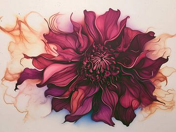 fleur rouge foncé sur Virgil Quinn - Decorative Arts