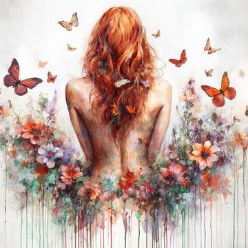 Corps de papillon en fleur