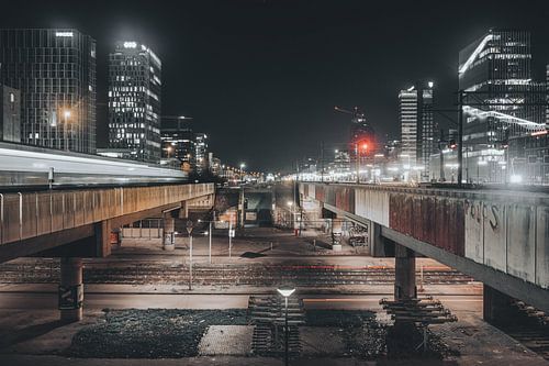 Amsterdam financial center (Zuidas) by night