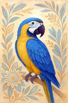 Ara papegaai schilderij. van Johannes