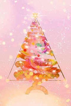 Festive Christmas tree. Graphics.