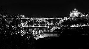 Schwarz-weiß Panorama Porto