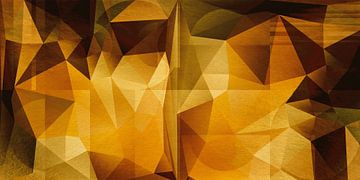 Abstracte geometrie. Driehoeken en cirkels in goud, koper en bruin. van Dina Dankers