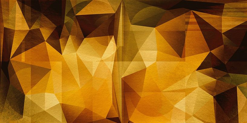 Abstrakte Geometrie. Dreiecke und Kreise in Gold, Kupfer und Braun. von Dina Dankers