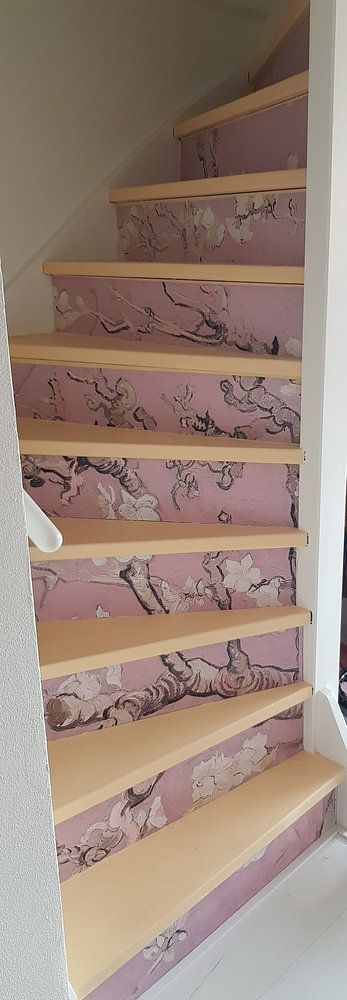 Mandelblüte (pink), Collage nach Vincent van Gogh  von Masters Revisited