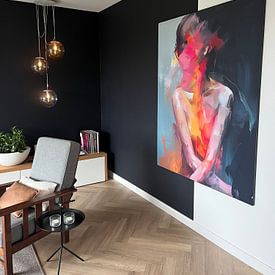 Customer photo: Super colourful figurative and abstract portrait by Carla Van Iersel, on ArtFrame