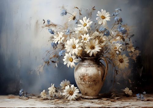 Romantisch Bloemenboeket Schilderij