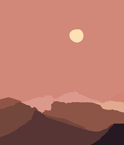 Pastel Terrakotta Berglandschaft
