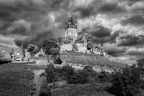 Cochem Reichsburg in schwarz-weiß von Manfred Voss, Schwarz-weiss Fotografie