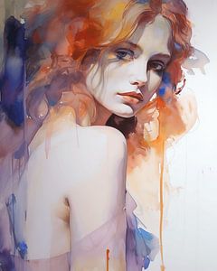 Modernes Porträt, Aquarell