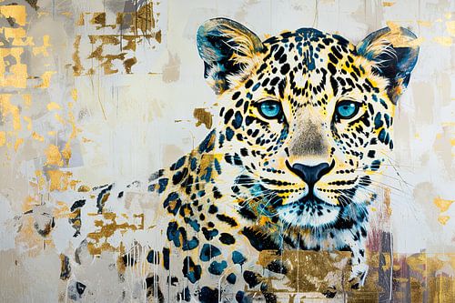 Peinture léopard or