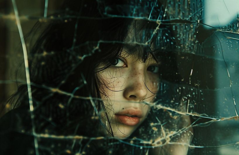 Mysteriöser Ausdruck, zarte Jugend von fernlichtsicht