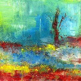 Abstrakte Malerei  Lichtpunkte von Claudia Gründler