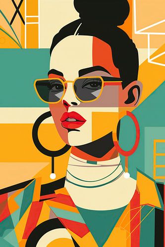 Modern Female Portrait Illustration: Simplicity and Colour