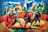 Peinture abstraite colorée de corrida