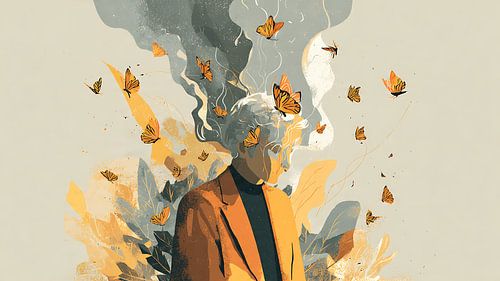 Metamorphosis Soul Releasing Butterflies Into Silence