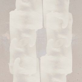 Abstraction moderne en coups de pinceau ivoire sur Mad Dog Art