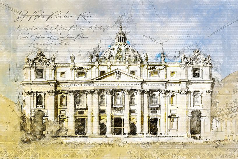 Basilique Saint-Pierre, Rome par Theodor Decker