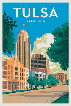 Tulsa, Oklahoma Vintage Reisposter van Poster Art Shop