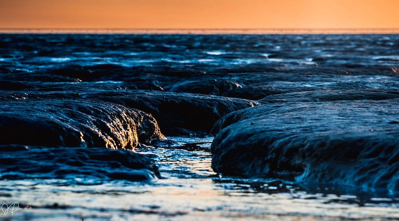 zonsondergang op het wad 2 van Jan Peter Nagel