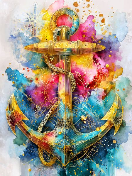 Anker nautische Kunst von JBJart Justyna Jaszke