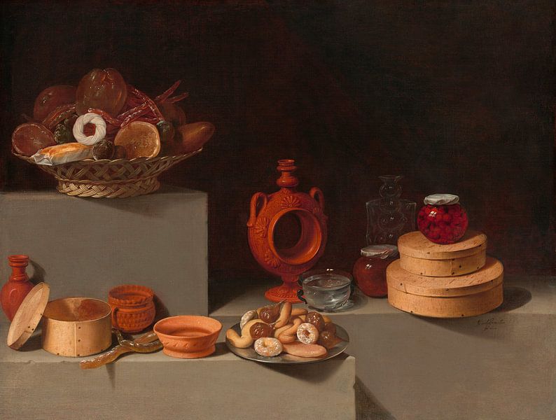 Stilleben mit Süßigkeiten und Keramik, Juan van der Hamen y León von Meisterhafte Meister