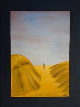 Einsame Gestalt in der Wüste