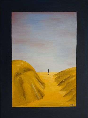 Einsame Gestalt in der Wüste