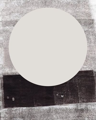 Ikigai. Nieuw begin. Minimalistisch abstract in zwart-wit