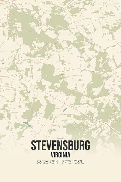 Carte ancienne de Stevensburg (Virginie), USA. par Affiches de lieux