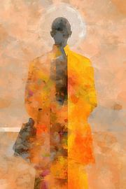 homme orange | Personnage avec une auréole lumineuse