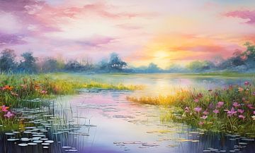 paysage aux couleurs douces sur Gelissen Artworks