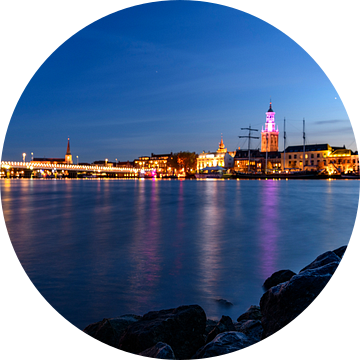 Kampen skyline aan de IJssel avondzicht van Sjoerd van der Wal Fotografie