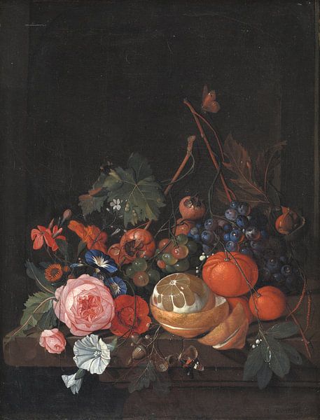 Flowers And Fruit, Jan Davidsz de Heem by Masterful Masters