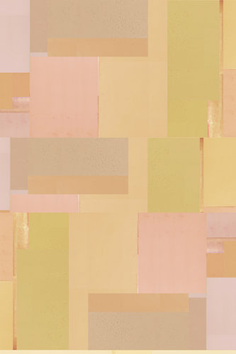 Abstracte compositie met pastelkleurige blokken