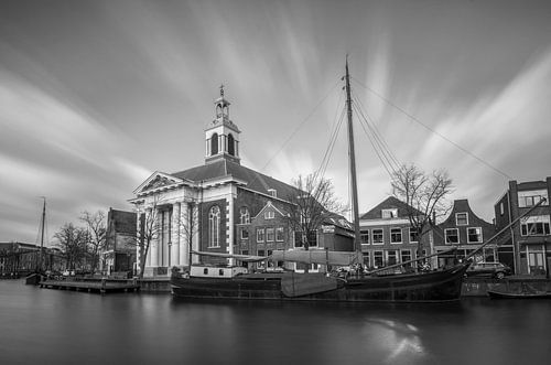Schiedam harbour church in SW by Ilya Korzelius