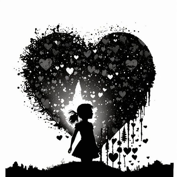 Schwarze und weiße Liebe von Pandzr Street and Digital Art