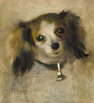 Hondenkop (1870) van Pierre-Auguste Renoir. Expressionisme, Franse kunst. van Dina Dankers