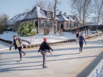 schaatsen in giethoorn van Henri van Rheenen