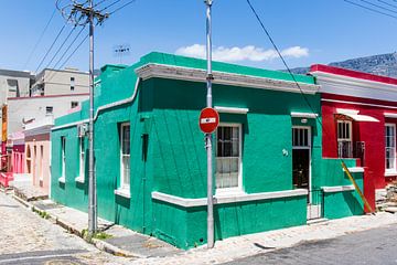 Coin de rue avec des maisons coloniales colorées à Bo Kaap au Cap, Afrique du Sud, Afrique sur WorldWidePhotoWeb